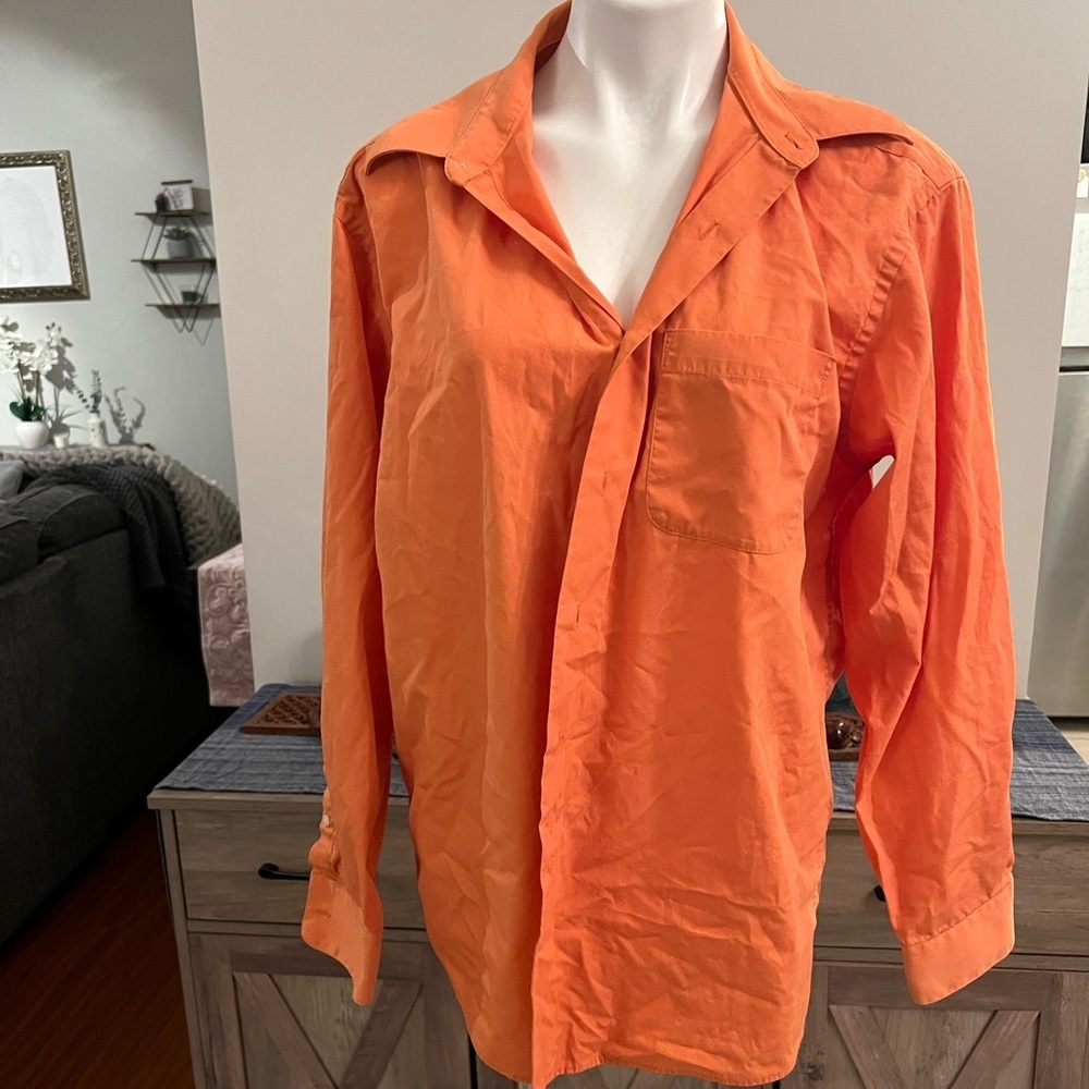 Giorgio bruntini men’s orange button down shirt - Picture 2 of 4
